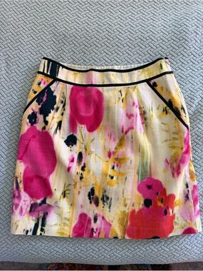 Tabitha Floral Pencil Skirt in Pink, Yellow, Black